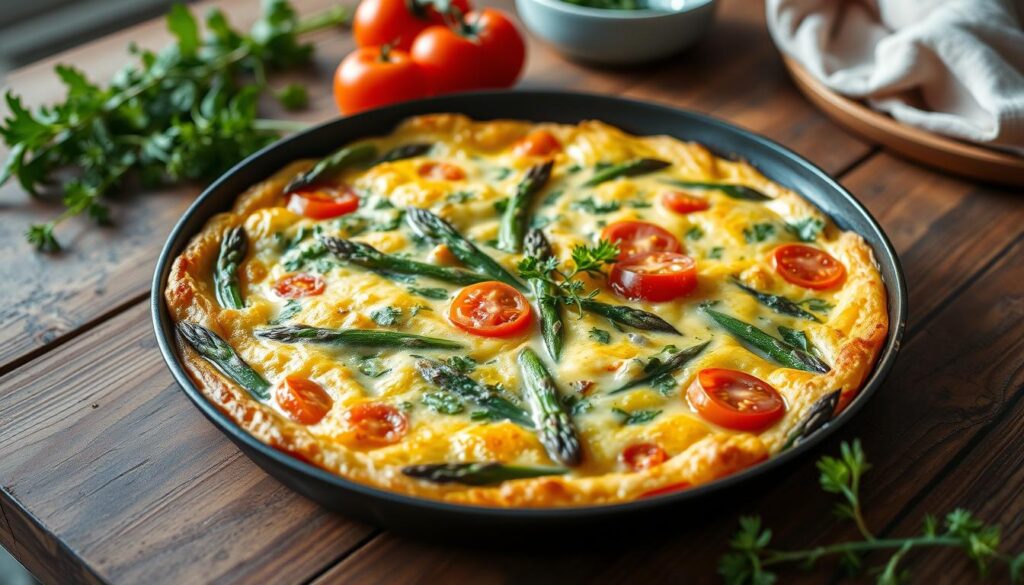 sheet pan asparagus frittata